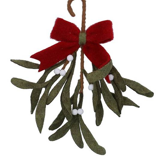 Wool Mistletoe, Berries & Bow 15cm *ETA Nov